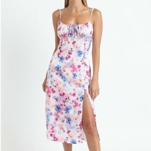 NOT YOUR GAL MIDI DRESS IN BLUR FLORAL